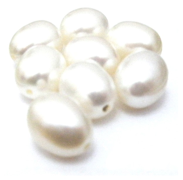 White 8-8.5mm Half Drilled Drop Single Pearls